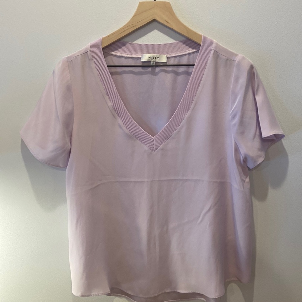 Milly Lavender V Neck Top - NWOT